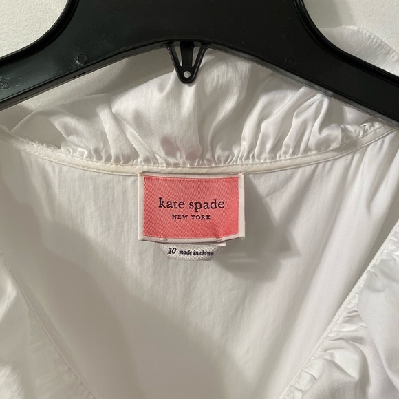 Kate spade white poplin tiered ruffle dress 10 - Picture 2 of 5
